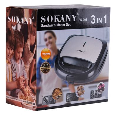 Бутербродниця Sokany SK-902 Sandwich Maker Set 750W електробутербродниця SK902B фото