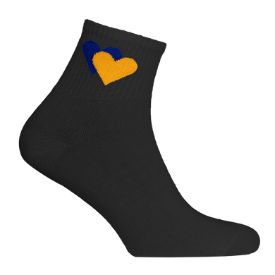 Шкарпетки Жовто-блакитні серця Чорні (7168), 36-40 7168 (36-40) фото