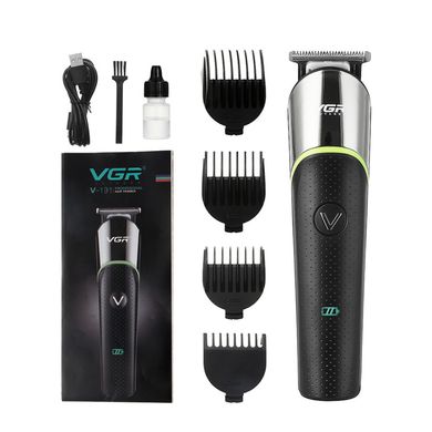 Машинка для стрижки волосся акумуляторна з насадками 5 Вт, тример професійний для бороди VGR V-191 V191B фото