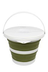 Відро Tribe Water Bucket Lid 5 л силіконове з кришкою T-FJ-0049, olive T-FJ-0049-olive фото