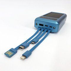 Портативное зарядное устройство на 20000mAh, Power Bank на солнечной батарее, для планшета. ZB-416 Цвет: синий 316825 фото