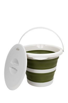 Відро Tribe Water Bucket Lid 5 л силіконове з кришкою T-FJ-0049, olive T-FJ-0049-olive фото