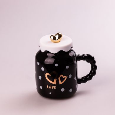 Кухоль керамічний Creative Show Ceramic Cup 400мл з кришкою чашка з кришкою HPCY8371B фото