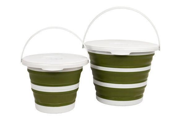 Відро Tribe Water Bucket Lid 5 л силіконове з кришкою T-FJ-0049, olive T-FJ-0049-olive фото