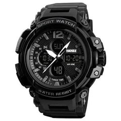Часы наручные мужские SKMEI 1343BK BLACK, часы тактические противоударные. Цвет: черный ws15273-1 фото