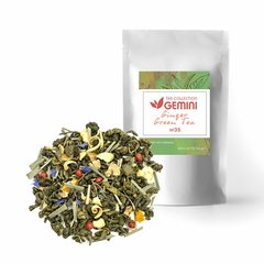Чай листовой Gemini Green Tea Ginger Зеленый чай с имбирем 100 грамм 0065 фото