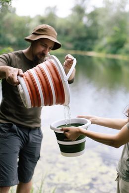 Відро Tribe Water Bucket 10 л силіконове T-FJ-0048, terracota T-FJ-0048-terracota фото