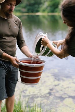 Відро Tribe Water Bucket 10 л силіконове T-FJ-0048, terracota T-FJ-0048-terracota фото
