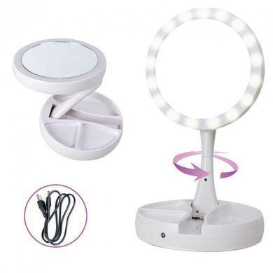 Портативное зеркало для макияжа My Fold Away Mirror, Зеркало с светодиодом, YF-448 Зеркало макияжное 5830 фото