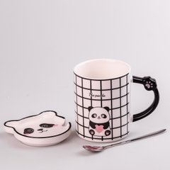 Чашка керамічна The Panda 350мл з блюдцем та ложкою кухоль із блюдцем і ложкою HPCY8369C фото