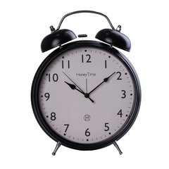 Годинник будильник на батарейці АА настільний годинник з будильником 20,5 см Чорний HP220B фото