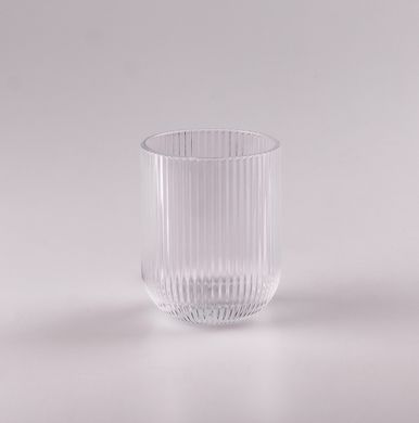 Склянка для напоїв фігурна прозора ребриста з товстого скла набір 6 шт HP7112 фото