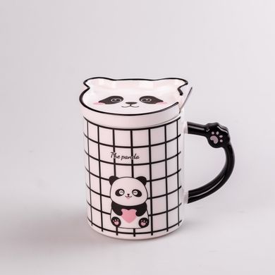 Чашка керамическая The Panda 350мл с блюдцем и ложкой кружка с блюдцем и ложкой HPCY8369C фото