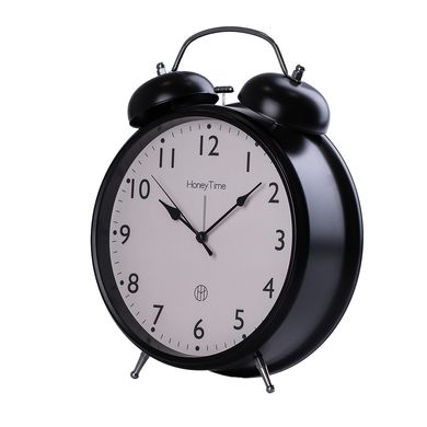 Часы будильник на батарейке АА настольные часы с будильником 20,5 см Черный HP220B фото