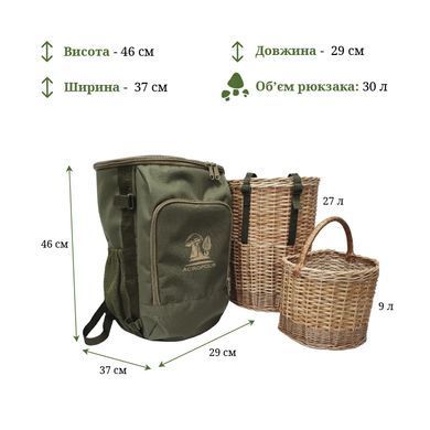 Рюкзак з 2-ма плетеними кошиками для грибника Acropolis РНГ-8 РНГ-8 фото