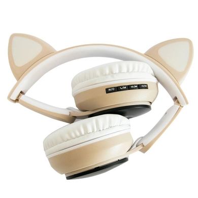 Бездротові навушники ST77 LED з котячими вушками, що світяться. Колір: золотий ws38716-5 фото