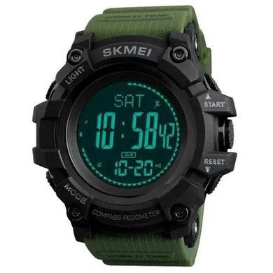 Часы наручные мужские SKMEI 1356AG ARMY GREEN, армейские часы противоударные. Цвет: зеленый ws52675 фото