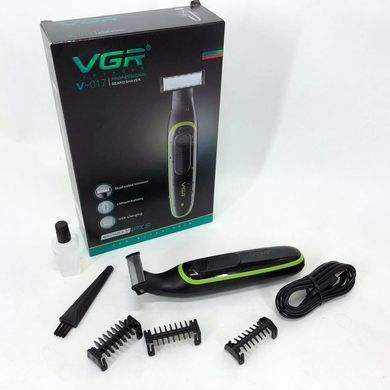 Тример бездротовий VGR V-017 / Машинка чоловіча для гоління / Електробритва з насадками SR-925 для бороди 341911 фото