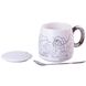 Чашка керамічна Golden Romance 400мл з кришкою і ложкою кухоль для чаю HP405W фото 1