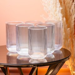 Ребристі склянки набір високих склянок 6 шт 400 мл HP7113 фото