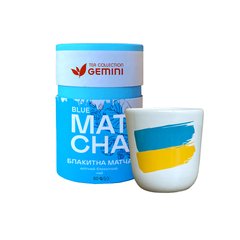 Набір чай Gemini пудровий 50г Blue Matcha Блакитна мачта з горнятком act011 фото