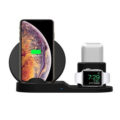 Док-станція зарядна станція Wireless fast charger 3 XO-919 в 1 ws57657 фото