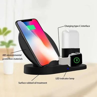 Док-станція зарядна станція Wireless fast charger 3 XO-919 в 1 ws57657 фото