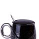 Чашка керамічна Golden Romance 400мл з кришкою і ложкою кухоль для чаю Чорний HP405B фото 3