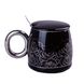 Чашка керамічна Golden Romance 400мл з кришкою і ложкою кухоль для чаю Чорний HP405B фото 2