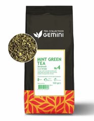 Чай Gemini листовий Mint Green Tea Зелений чай з м’ятою 100 грам 0070 фото