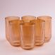 Ребристі склянки набір високих склянок 6 шт 400 мл Бурштиновий HP7113A фото 2
