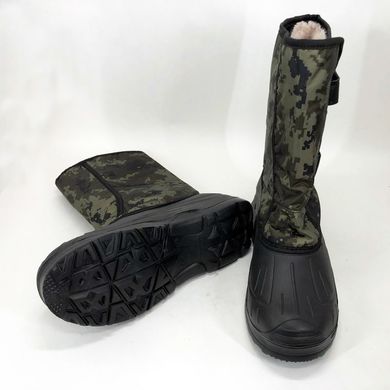Сапоги мужские утепленные 41 размер, мужская обувь рабочие ботинки. Цвет: зеленый пиксель ws23194 фото
