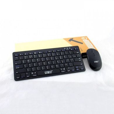 Бездротова клавіатура + мишка оптична UKC WI 1214, бюджетна клавіатура для ігор компютера та ноутбука ws41179 фото