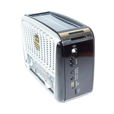 Радіоприймач Golon RX-455S USB/акумулятор сонячна панель. Колір: сірий ws33147-1-1 фото