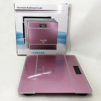 Весы напольные электронные iScale 2017D 180кг (0,1кг) с температурой весы напольные 180 кг. Цвет: розовый ws45389-1 фото