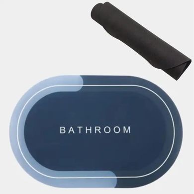 Килимок для ванної кімнати вологопоглинаючий швидковисихаючий нековзний Memos 60х40см. Колір: темно-синій ws59121-2 фото