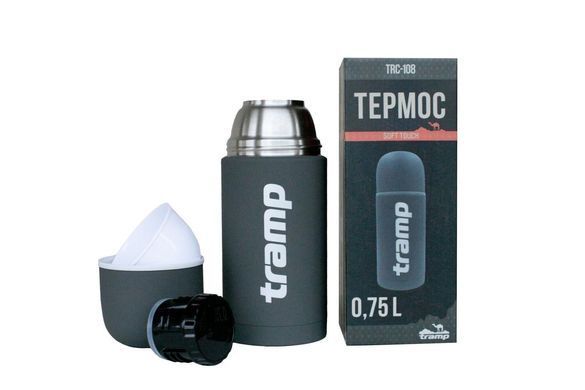 Термос TRAMP Soft Touch 0,75 л, сірий TRC-108-grey фото