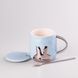 Кухоль керамічний Rabbit 300мл з кришкою та ложкою чашка з кришкою чашки для кави HPCYM0877BL фото 2