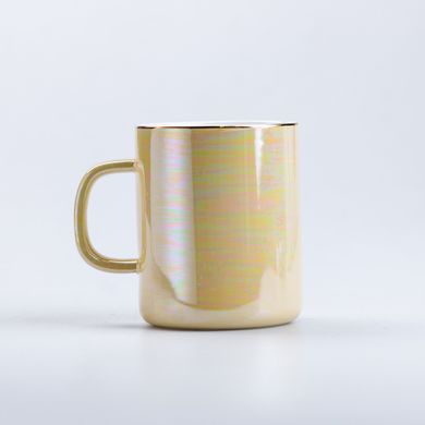 Чашка керамічна Glaze 420мл у дзеркальній перламутровій глазурі кухоль для чаю з кришкою HPCYM0763Y фото