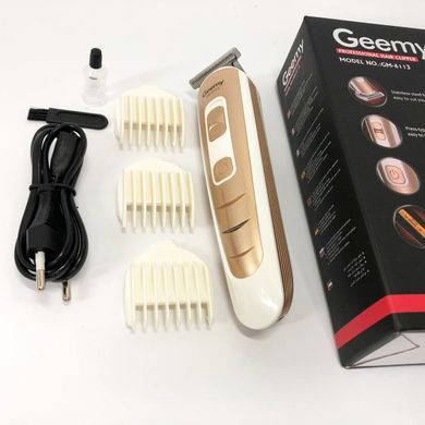 Машинка для стрижки волосся Gemei GM-6113 акумуляторна, чоловіча машинка для гоління. Колір: золотий ws26152 фото