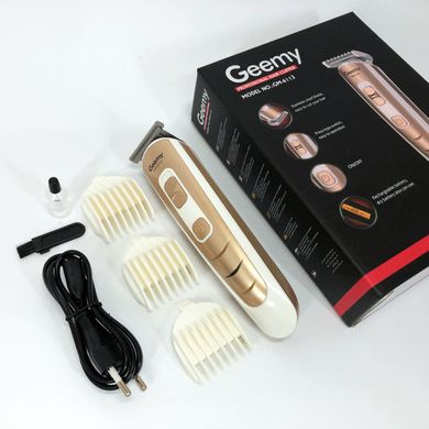 Машинка для стрижки волосся Gemei GM-6113 акумуляторна, чоловіча машинка для гоління. Колір: золотий ws26152 фото