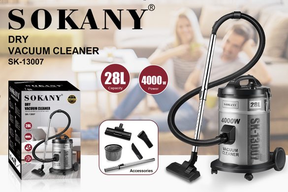 Пилосос Sokany Dry Vacuum Cleaner 4000 Вт для сухого прибирання SK13007 фото