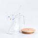 Чашка скляна 0.5 (л) з дерев'яною кришкою та трубочкою Орнамент HP7214D фото 3