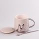 Кружка керамическая Rabbit 300мл с крышкой и ложкой чашка с крышкой чашки для кофе Бежевый HPCYM0877T фото 2