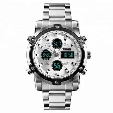 Часы наручные мужские SKMEI 1389SI SILVER, брендовые мужские часы. Цвет: серебряный ws98717-1 фото