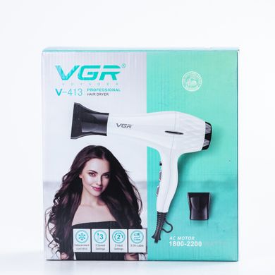 Фен для волосся професійний з концентратором 2200 Вт іонізація та 2 режими роботи VGR HPV413 фото