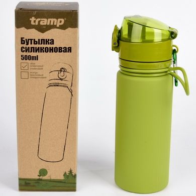 Бутылка силиконовая 500 мл Tramp, TRС-093-olive TRС-093-olive фото