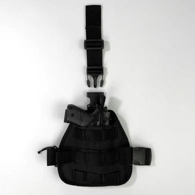 Kобура на стегно для ПМ та пістолетного магазина чорна (LE2443) LE2443 фото