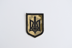 Нарукавна емблема "Бойовий тризуб УПА" чорна 0002055 фото