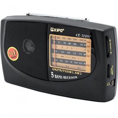 Радіоприймач KIPO KB-308AC - потужний 5-ти хвильовий фм Радіоприймач fm діапазону, Приймач фм радіо ws69592 фото
